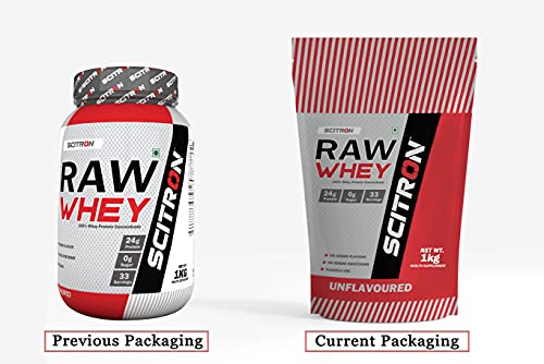 Image of Scitron Raw Whey (100% Whey Protein Concentrate, 24g Protein, 0g Sugar, 33 Servings, Essential & Non-Essential Amino Acids, No Added Flavour & Sweetener) - 1 kg