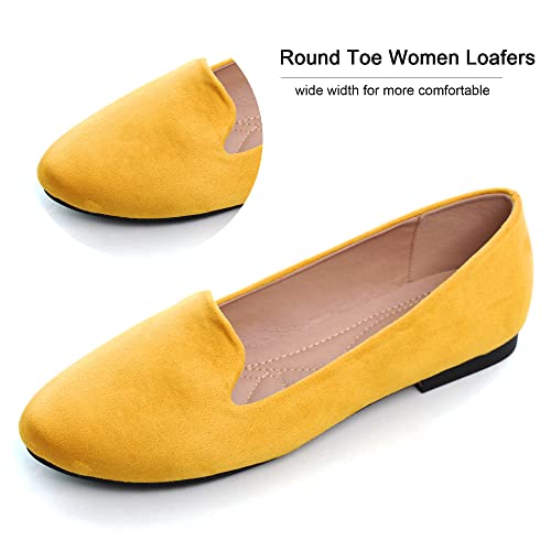 Image of Dear Time Women's Casual Loafers Flats Comfortable Round Toe Dress Shoes Slip On Ballet Flats for Women Work Office Shoes