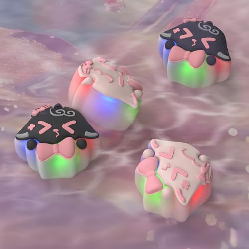 Image of PlayVital Cute Universal Illuminated LED Thumbstick Grips for ps5, for ps4, for Xbox Series X /S, for Xbox One, Switch Pro Controllers, Joystick Protection - Needy Sheep