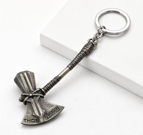 TulipMash Silver Thor Axe & Hammer Metal Keychain Set of 2 Pack of 2 - Image 3