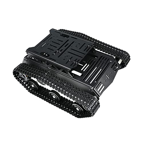 Hiwonder Tank Car Chassis Kit Shock Absorbing Robot With 2Wd Motors For Arduino/Raspberry Pi/Jetson Nano Diy Remote Control Robotic Car Learning Kit (Black) #TOP2