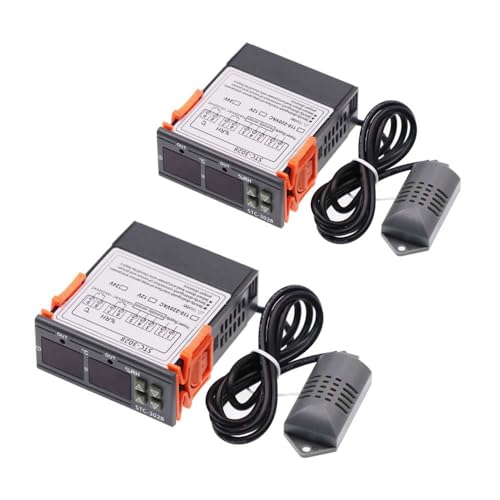 2PCS STC-3028 intelligent digital display temperature humidity controller (12V)