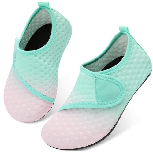 JOINFREE - JOINFREE Girls Aqua Shoes Toddler Boys Water Shoes for Summer Beach Swimming Pool Breafoot Socks VelBlue Pink 12.5-13 Little Kid