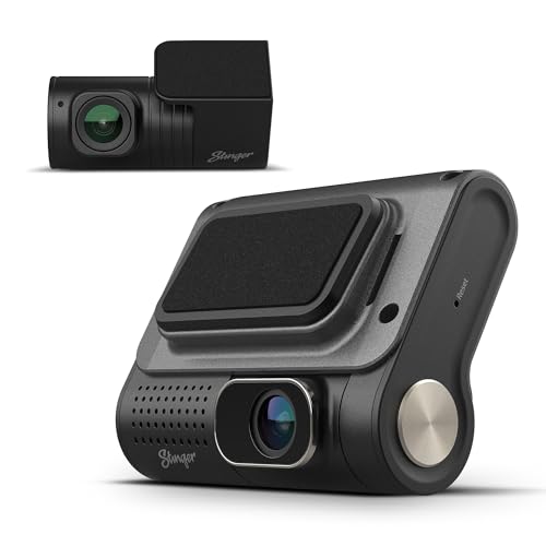 Stinger OPSIS Universal 2k Quad HD (1440p) Front & FHD Rear Dash Camera, Built-in Wi-Fi & GPS, ADAS, Parking Surveillance, Mute Notifications, Smart App, 32gb MicroSD Included