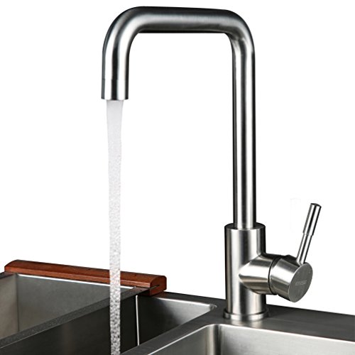 Grifo Cepillado Grifo De La Cocina De Plata Del Grifo Mezclador De Lavabo 360 ° Sus304 Acero Inoxidable Con Agua Pelele Abs Puede Ahorrar 30% 7 Caracteres Para Fregaderos De Cocina