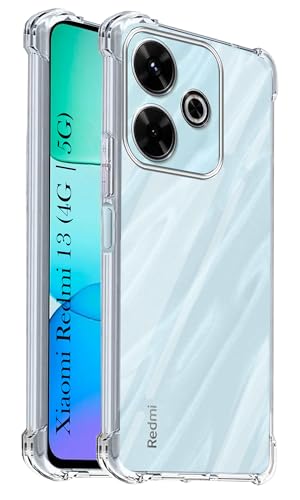 Image of Jkobi Shockproof Crystal-Clear Back Cover for Xiaomi Mi Redmi 13 4G | 5G (Anti Yellow Case | Drop & Camera Protection | Hard Polycarbonate)