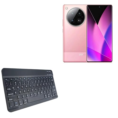 BoxWave Keyboard Compatible with Infinix Zero 40 4G - SlimKeys Bluetooth Keyboard, Portable Thin with Chiclet-Style Keys - Jet Black