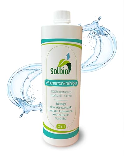 Solbio Wassertank Reiniger Wohnmobil 1l 100% Bio - Kraftvoller & biologisch abbaubarer Frischwassertank Reiniger, Neutralisiert Gerüche & reinigt effektiv