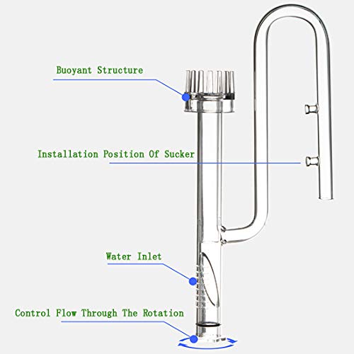 Image of Hamiledyi Aquarium Glass Lily Pipe Set Lily Surface Skimmer Inflow and Lily Outflow for Aquarium Filter Tubing Freshwater Fish Planted Aquarium Tank