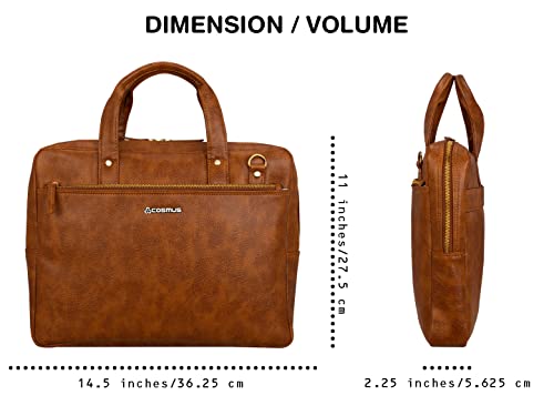 Image of COSMUS Scarlett PU Leather Sleek Laptop Bag fits up to 15.6 inches Laptop Messenger Office Bag for Men