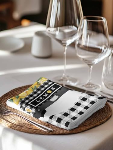Servilletas de Tela Set de 4 20x20 Pulgadas Negro y Blanco miniatura 7
