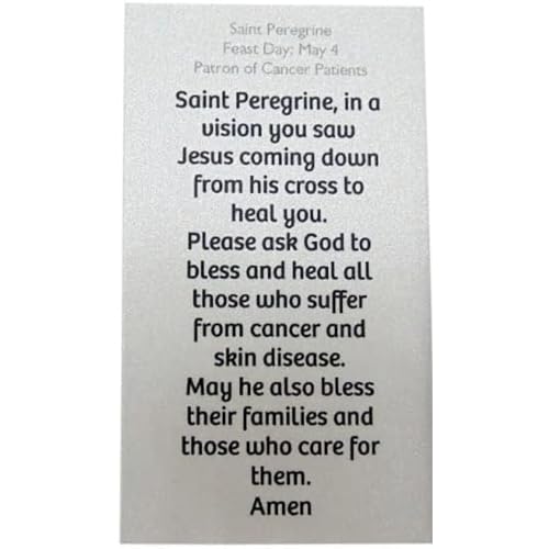 St Peregrine Bracelet Set Italian Metal Charm and Glass Bead Stretch Jewelry Accessory with Patron Saint of Cancer Holy Prayer Card4