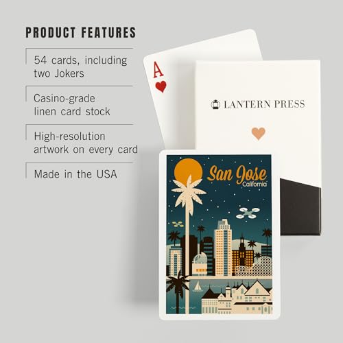 Baraja de cartas Póker San Jose California retro miniatura 3