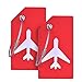 2Pack Silicone Luggage Tag With Name ID Card Perfect to Quickly Spot Luggage Suitcase By CPACC Red Color