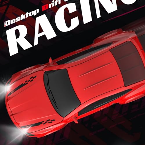 Image of 1:64 Scale Mini RC Drift Car, 2.4GHz 4WD Full Proportional Model Vehicle with LED Lights, Racing Sport Toy for Adults Teens (Red)