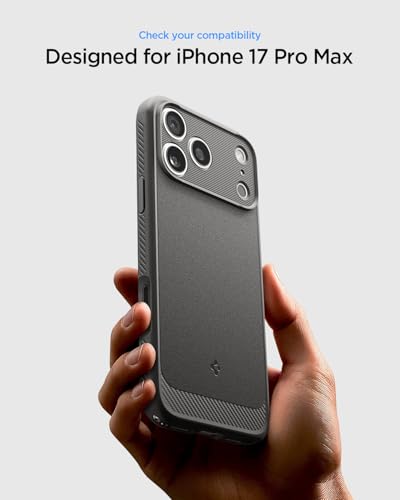 Image of Spigen Rugged Armor MagFit Back Cover Case for iPhone 17 Pro Max, MagSafe Compatible, Resilient Shock Absorption - TPU | Gray