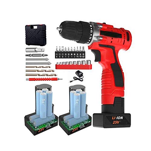 Cordless Electric Drill, 25V mit zwei Geschwindigkeiten heraus Dual-Elektro-Lithium Bohrmaschine, Akkuschrauber…