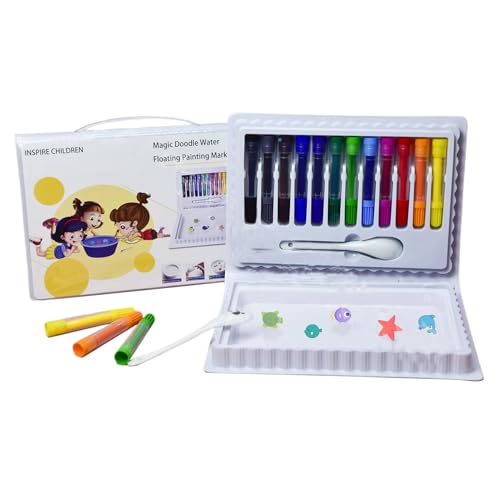 Bolígrafos de dibujo, marcadores flotantes con cuchara, bolígrafos de pintura borrables, bolígrafo mágico para pintura al agua, papelería de 12 colores para el hogar, aula, escuela, niños y niñas