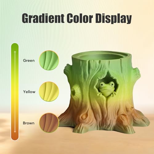 Image of ERYONE Matte PLA Lite Rainbow 3D Printer Filament, Moss Ochre Color Changing Filament 1.75mm, Multicolor PLA for 3D Printing, Gradient 1KG Spool (2.2 lbs) Fit Most FDM Printers
