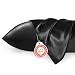 Bedsure Satin Pillowcase for Hair and Skin, 2-Pack - Queen Size (20x30 inches) Pillow Cases - Satin Pillow Covers with Envelope Closure, Black