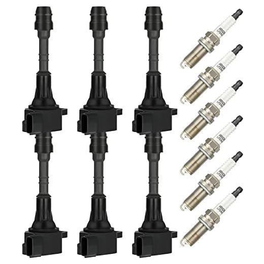 OCPTY Ignition Coil Coils Pack iridium Spark Plugs fits UF-349 5C1403 2002-2012 for Nissan for Infiniti for Maxima for Murano for Pathfinder for Quest for Altima Q4 350z FX35 G35 set of 6