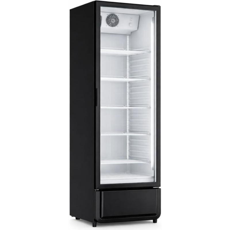 Armoire à Boissons Réfrigérée 380 Litres Noire et Blanche 1 Porte Vitrée