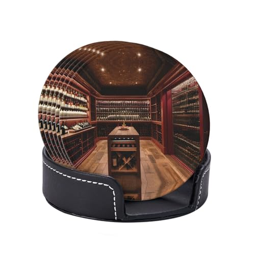 Dessous de verre cave à vin rouge pour décoration de table conviviale