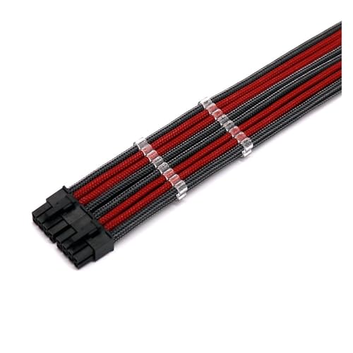 20/30cm �u���b�W�^ 2x8�s�� CPU/ATX/EPS �I�X-���X PC�����P�[�u�� �z���C�g �u���b�N �~�b�N�X UL 1007 18AWG �R�[���t��(30cm,Carbon dark red)