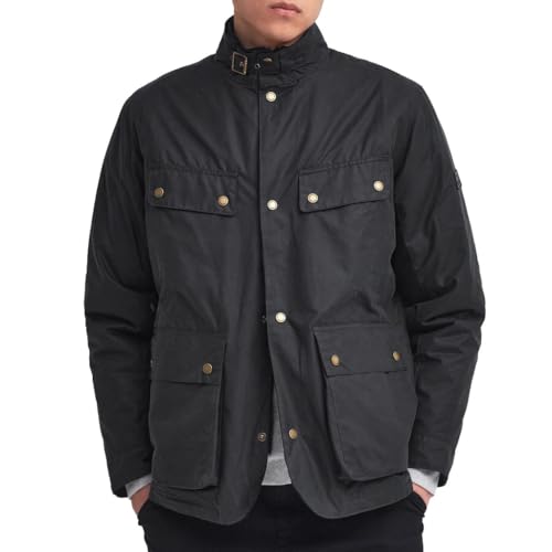 Barbour International Chaqueta encerada verde Wellstone Wax Jacket, Sage, L
