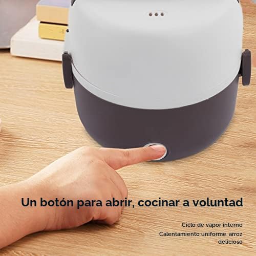 Fiambrera Eléctrica de 250 W, 2 Capas de Calefacción, Fiambrera, Calentador de Huevos, Calentador de Alimentos Portátil, Fiambreras Bento, Fiambrera con Rejilla para Huevos Al Vapor para(Púrpura)