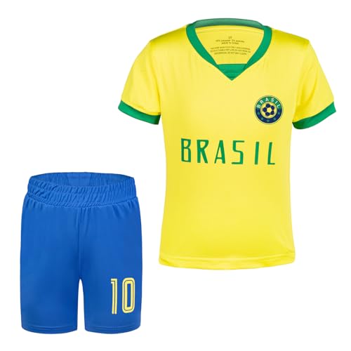 Cnins Unisex Brazil Soccer Jerseys for Kids - Boys & Girls Brazil Soccer Practice Jersey Gifts Age 7-8 Years