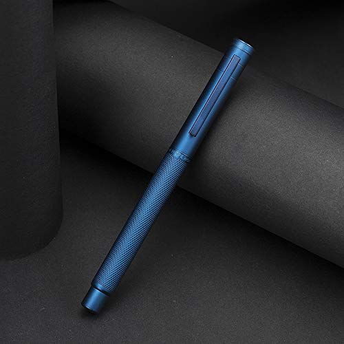 Image of Dark Blue Forest Fountain Pen Fine Nib Classic Design with Converter and Metal Pen Case Set by Asvine