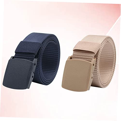 2pcs Tactical Buckle Canvas Belt Lightweight Waist Band Men Casual Belt Outdoor Training Plastic Buckle3