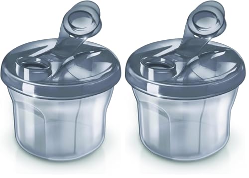 Image of Philips AVENT Powder Formula Dispenser and Snack Cup for Unisex Baby,Grey,SCF135/18,(Pack of 2)