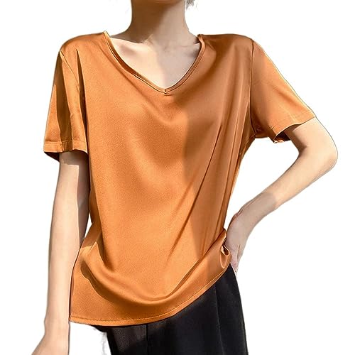 T-Shirt en Satin Idéal pour le Bureau et les Soirées d'Été Chic