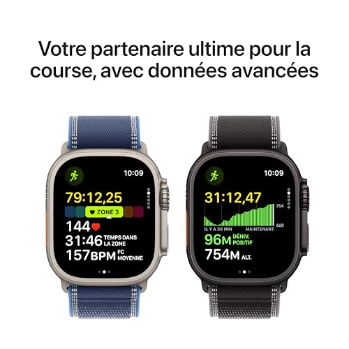 Apple Watch Ultra 3 [GPS + Cellular 49 mm] Montre connectée Course à Pied et Multisport avec boîtier Titane Naturel et Bracelet Milanais Naturel. Communications Satellite, Suivi santé et activité