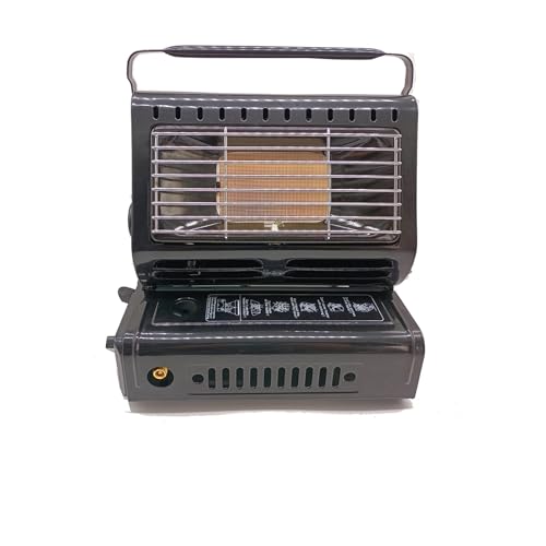 Calentador de Gas for cocina al aire libre, equipo pícnic for viajes, Camping, senderismo, estufa doble uso, 1,3 kW, for pesca(Black)