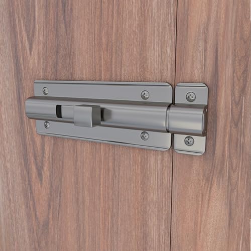 Image of Boniry Premium Heavy Duty Door Latch | Door Stopper Lock | Main Door High Security and Home and Office Doors for Wooden and PVC Door Latch (2, Satin Black)