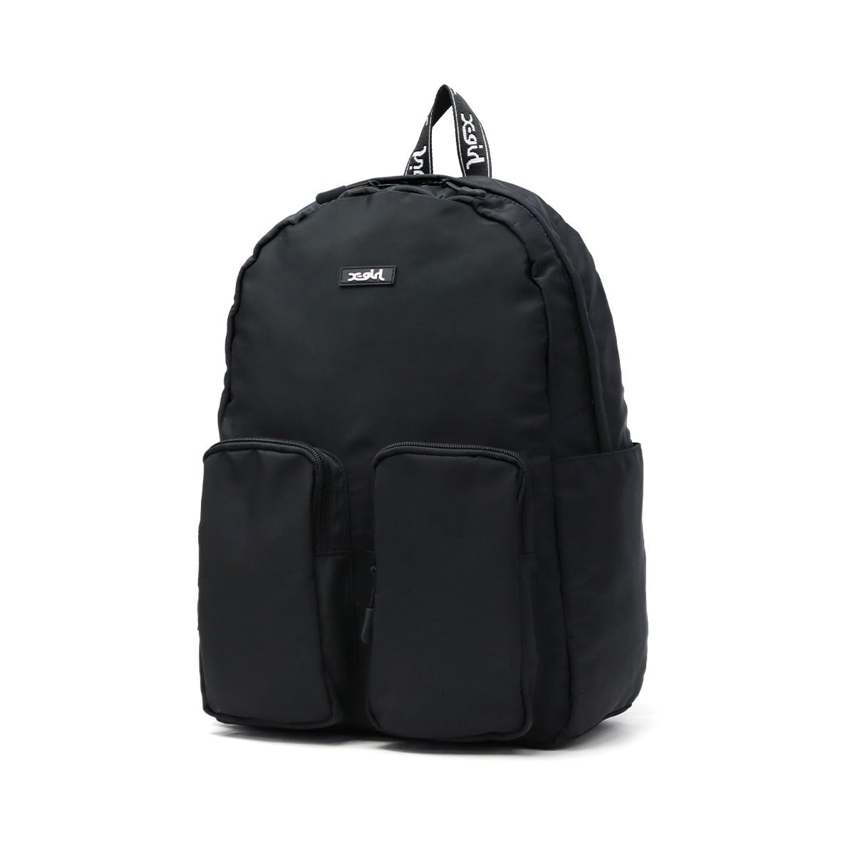 x-girl ロゴ入り ブラックバックパック X-girl - 【人気定番商品】MILLS LOGO ADVENTURE BACKPACK