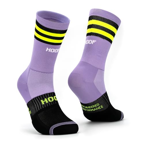 HOOF - Calcetines de Running Antiampollas - Calcetines de Deporte Compresivos y Transpirables - Diseño Acolchado en Metatarso - Sistema Vaporfeel - Unisex - Elite Pro Lavender Rush - Talla 36-39