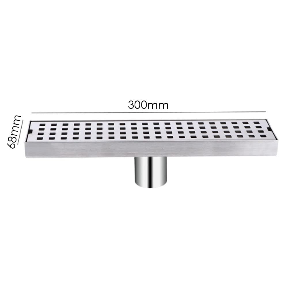 WOLFBIRD 30 cm Stainless Steel Shower Drain Channel Floor Drain, Self-Cleaning Siphon with Odour Stop, Hair Strainer - Edge Drain - Image 3