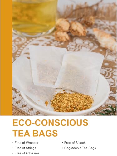 TeeLux Turmeric Ginger Tea Bags, Pure Natural Turmeric Ginger Herbal Tea, Spicy & Smooth Flavor, Caffeine Free, 100 Count - Thumbnail 5