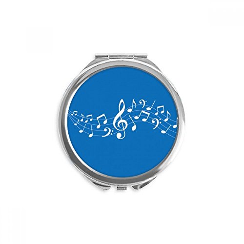 Miroir rond maquillage bleu bleu marine de poche élégant de 2,6 pouces