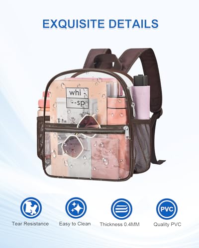 Image of Clear Backpack for Stadium Events, 12x12x6 Small Clear Plastic bag with Reinforced Straps for Game Security Festival Concert