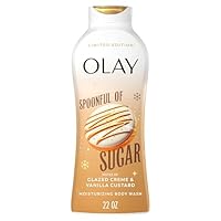 Olay Body Wash for Women, Hydrating & Moisturizing, Holiday Edition, With Plant Based Cleansers, B3 Complex, For All Skin Types, Spoonful of Sugar with Glazed Crème & Vanilla Custard Scent, 22 fl oz