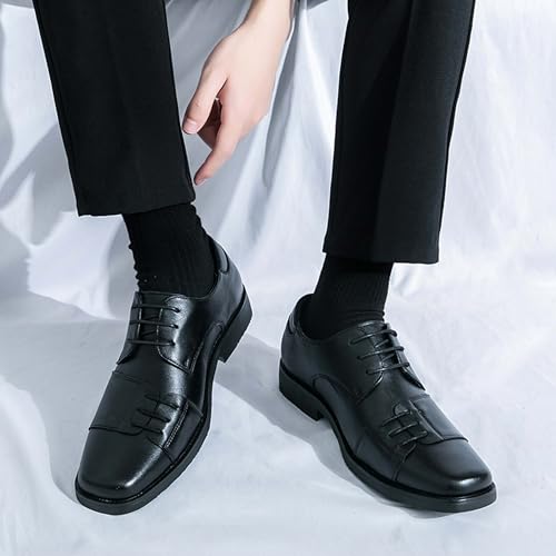 Men's Retro Casual Leather Shoes Classic Lightweight Comfortable Driving Riding Shoes Men's Business Dress Shoes Square Toe Dance Shoes4