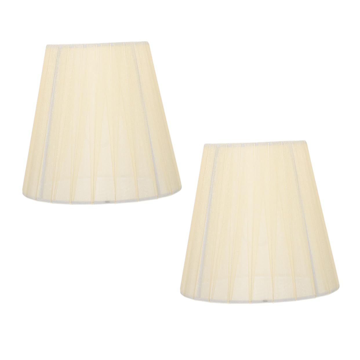 Didiseaon Translucent Gauze Lampshade E14 Socket Lamp Cover, 2pcs Beige Fabric Light Shade for Wall Ceiling Pendant Table Floor Lamps, Decorative Multi-Function Lighting Accessory