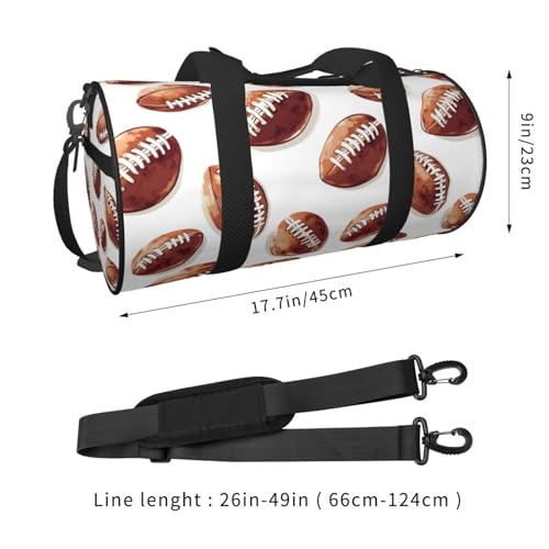Realistic Football Print Travel Duffle Bag, Sports Gym Bags for Women Men, Carry On Weekender Overnight Personal Item Travel Bags2