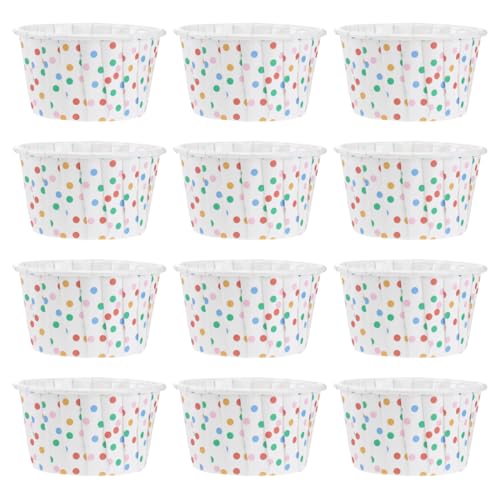 Didiseaon Disposable Paper Cake Cups 100Pcs Polka Dot Cupcake Liners for Baking Party Supplies Food-Grade Oil-Resistant Dessert Bowls 2.55X2.55X1.57In