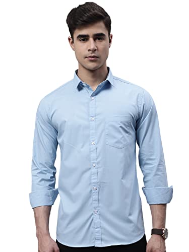 Image of Majestic Man Men's Cotton Slim Fit Solid Casual Shirt